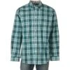 Cinch Mens Teal/Black Plaid Long Sleeve Button Up Shirt