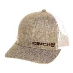 Mens Cinch Mesh Back Grey Trucker Cap