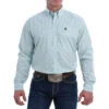 Cinch Men's Light Blue Print Long Sleeve Buttondown