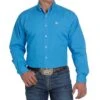 Cinch Men's Solid Blue Longsleeve Buttondown