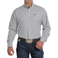 Cinch Men's White Print Shirt
