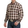 Cinch Men's Black And Rust Plaid Shirt