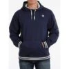 Cinch Men's Navy Logo Sleeve Hoodie
