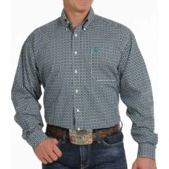 Cinch Men's Multi Print Long Sleeve Buttondown With Stretch