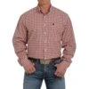 Cinch Men's Pink Plaid Buttondown Shirt