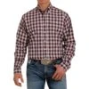 Cinch Men's Purple Plaid Long Sleeve Buttondown