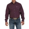 Cinch Men's Purple Print Long Sleeve Buttondown