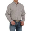 Cinch Men's Khaki Printed Long Sleeve Buttondown