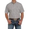 Cinch Men's Khaki Print Short Sleeve Buttondown