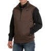 Cinch Men's 1/2 Zip Brown Pullover Fleece Vest