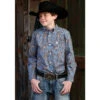 Cinch Boy's Blue Paisley L/S Shirt