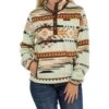 Women's Cinch Printed Polar Fleece 1/4 Snap Sweatshirt