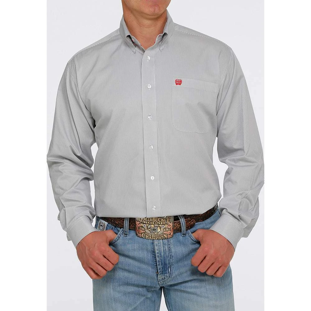 Cinch Men's White/Grey Button Down 1 Cinch Men's White/Grey Button Down