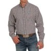 Cinch Men's Burgundy And Blue Plaid Button-Down Western Shirt