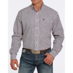 Cinch Men's Striped Long Sleeve Western Shirt