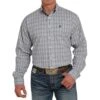 Cinch Men's Grey And Blue Plaid Button-Down Western Shirt