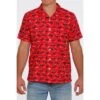 Cinch Men's Patriot Truck Print Short Sleeve Camp Shirt