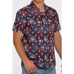 Cinch Men's Patriot Popsicle Print Short Sleeve Camp Shirt