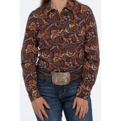 Cinch Women's Paisley Print Button Down