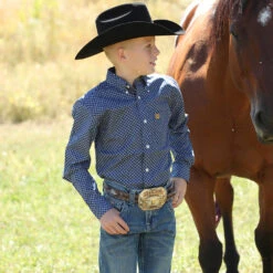 Cinch Boy's Geometric Print Button-Down Western Shirt
