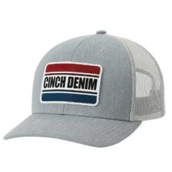 Cinch Men's Grey Denim Patch Cap