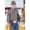 Cinch Boy's Burgundy Plaid Button-Down Shirt