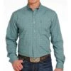 Cinch Men's Blue Geo Long Sleeve Button Down Shirt