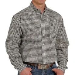Cinch Men's Khaki Printed Button-Down