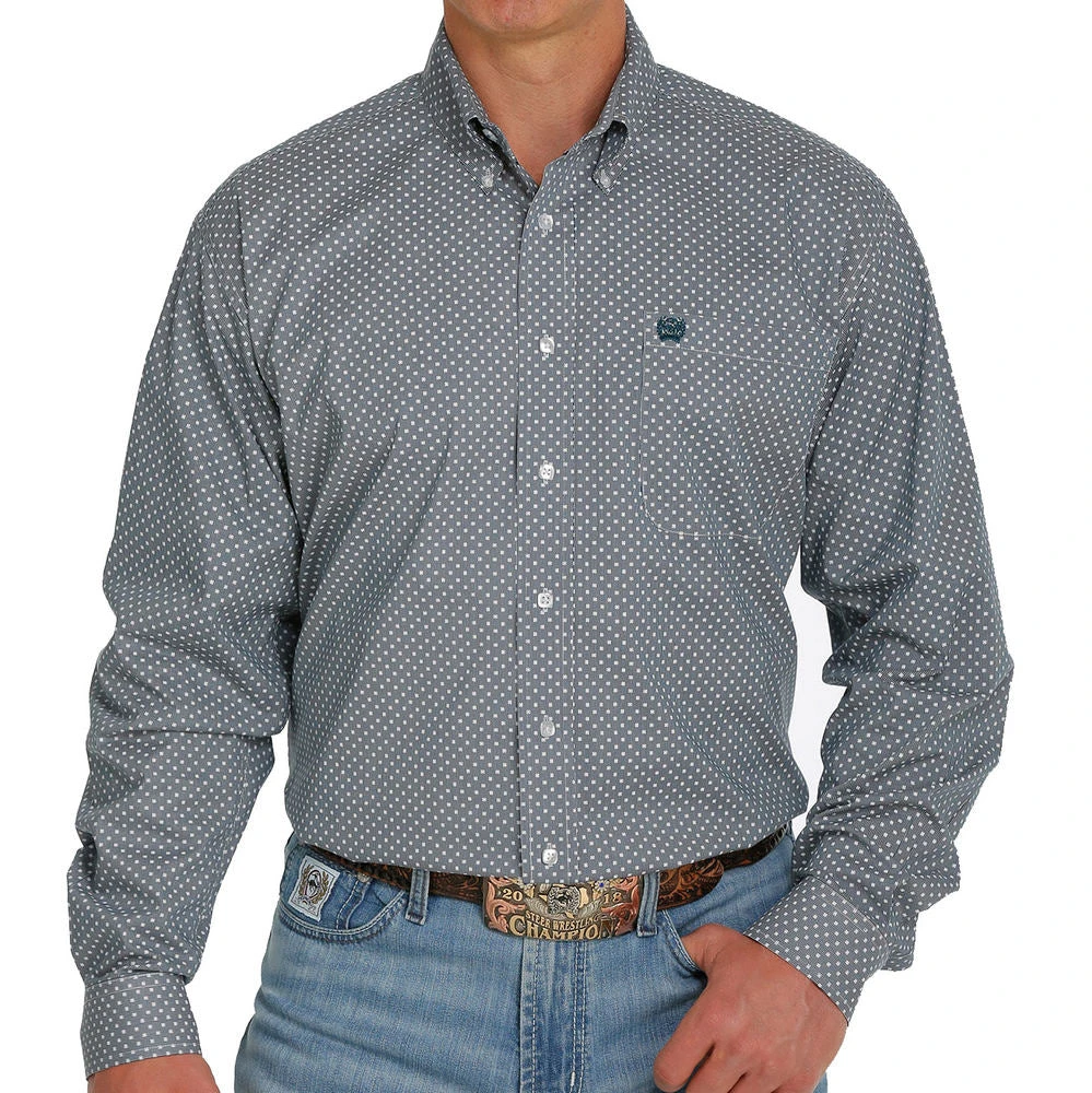 Cinch Men's Microstripe Print Button-Down Western Shirt 1 Cinch Men's Microstripe Print Button-Down Western Shirt