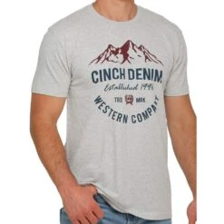 Cinch Men's Denim Heather Graphic Tee