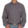 Cinch Men's Navy Medallion Print Arenaflex Long Sleeve Button Down