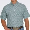 Cinch Men's Floral Paisley Short Sleeve Button Down