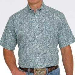 Cinch Men's Floral Paisley Short Sleeve Button Down