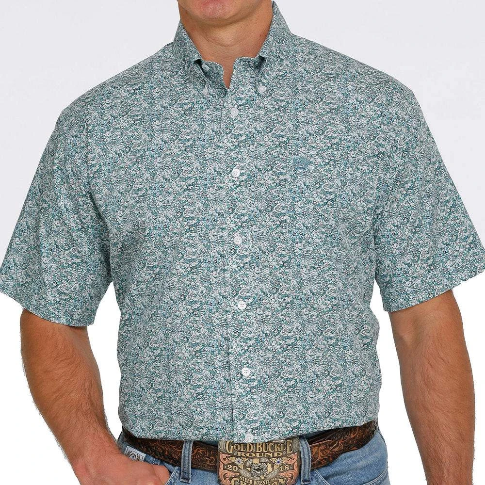 Cinch Men's Floral Paisley Short Sleeve Button Down 1 Cinch Men's Floral Paisley Short Sleeve Button Down