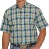 Cinch Men's Ombre Plaid Short Sleeve Button Down