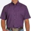 Cinch Men's Purple Geometric Short Sleeve Arenaflex Button Down