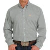 Cinch Men's Blue And Gold Print Stretch Long Sleeve Button Down