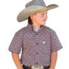 Cinch Boys Multi Pink Printed Short Sleeve Button Down