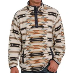 Cinch Men's Aztec Print Quarter Snap Fleece Pullover