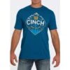 Cinch Men's Blue Short Sleeve Tee