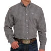 Cinch Men's Black And White Print Button-Down