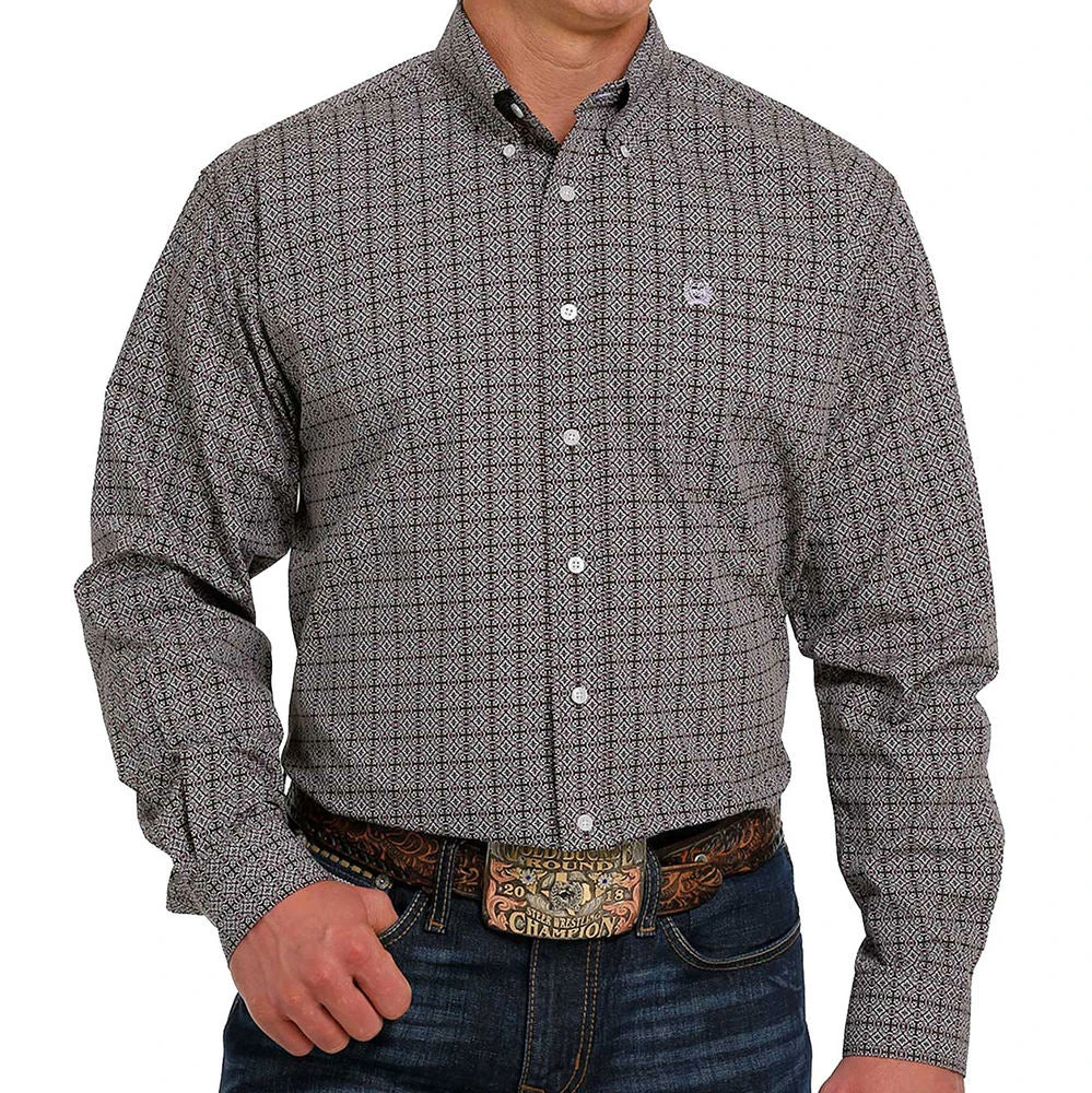 Cinch Men's Black And White Print Button-Down 1 Cinch Men's Black And White Print Button-Down