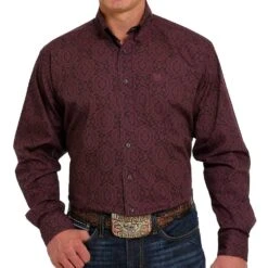 Cinch Men's Medallion Print Button-Down