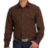 Cinch Men's Brown Long Sleeve Western Shirt