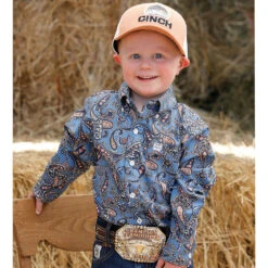 Cinch Toddler Paisley Print Button Shirt