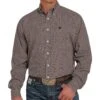 Cinch Men's Brown And Orange Print Button-Down