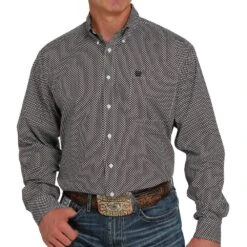 Cinch Men's Geo Print Long Sleeve Button Down
