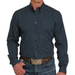 Cinch Men's Blue Print Button Down