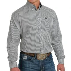 Cinch Men's Grey Stripe Shirt