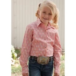 Cinch Girls Long Sleeve Print Western